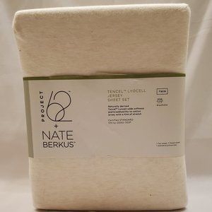 New Twin Beige Jersey Sheet/Pillowcase Set